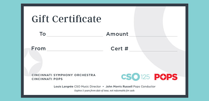 A blank CSO gift certificate